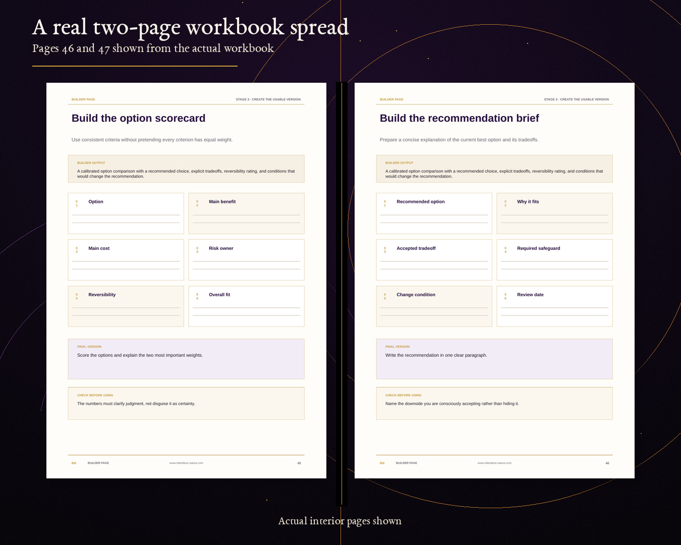 Decision Clarity Under Pressure — sample open spread